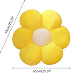 lannery Flower Plush Throw Pillows, Flower Floor Pillow Seating Cushion Toy for Reading, Room, Watching TV (25.6", Yellow-1)