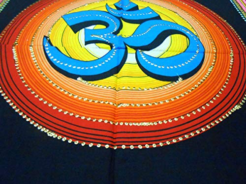 Om/Aum Cotton Batik Wall Hanging Painting Yoga : Size 43"x30" Inches - color: Aum/ Om