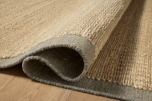 Loloi Amber Lewis Lilah Collection LIH-01 Natural/Grey 2'-3" x 3'-9" Accent Rug Jute, Wool, Cotton, Neutral, Living, Bedroom, Dining, Rug - color: Natural / Grey, size: 2'3" x 3'9" (Rectangular)