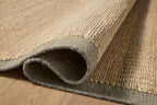 Loloi Amber Lewis Lilah Collection LIH-01 Natural/Grey 2'-6" x 7'-6" Runner Rug Jute, Wool, Cotton, Neutral, Living, Bedroom, Dining, Rug - color: Natural / Grey, size: 2'6" x 7'6" (Rectangular)
