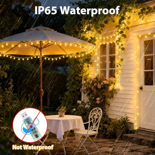 OMIKA Smart Color Changing String Lights USB Powered, 33FT 60LED APP Control Fairy Lights with Remote, Indoor Globe String Lights, Music Sync for Party Bedroom Tent Wedding Christmas Tree - color: Smart Color Changing, size: 33ft 60LED