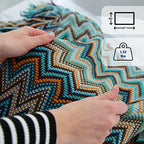 SereneLife Boho Throw Blanket - 50 x 67 in. Patterned Bohemian Couch Blanket, Large Knitted Tassel Throw for Bed, Chair, Sofa, Couch Cover, All-Season Decor, Soft, Comfortable, and Easy to Clean