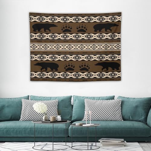 ZhiRain Rustic Cabin Bear Tapestry Wall Hanging Country Farmhouse Lodge Vintage Ethnic Tapestries Home Decor for Living Room Bedroom Apartment Dorm 30"x40" - color: Cabin-18, size: 30"L x 40"W