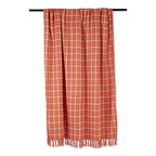 DII Transitional Checked Plaid Woven Throw, 50x60, Spice - color: Spice, size: 50x60"
