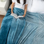 PAVILIA Teal Blue Ombre Fleece Throw Blanket for Couch Sofa Bed, 50x60 - color: Gradient - Sea Blue, size: 50 x 60 Inches - Throw