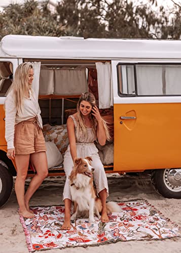 Hopstar Floral Throw Blanket Outdoor Blankets and Throws Boho Western Decor Cotton Woven Couch Cover Blanket for Sofa Living Room Beach Travel 51"x63" (Flower) - color: Flower, size: 51"x63"