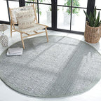 SAFAVIEH Natural Fiber Collection 5' Round Grey NF730F Handmade Farmhouse Premium Jute Area Rug - color: Grey, size: 5' (Round)