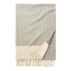 Amazon Aware Woven Cotton Throw Chevron Block Blanket - 60 x 80-Inch , Natural/Balsam Green