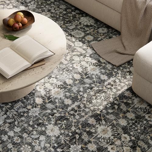 Machine Washable Hallway Runner Rug: 2'x6' Kitchen Rugs Soft Non-Slip Low Pile Vintage Boho Carpet Runners for Indoor Entryway Kitchen Bedside Bedroom Bathroom Farmhouse Decor - color: Black/Gold/Multi, size: 2'x6'