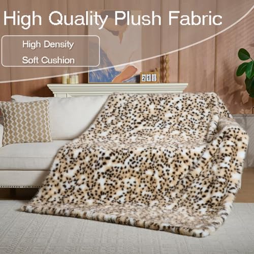 Luxury Fluffy Faux Fur Throw Blanket,Thick Fluffy Silky Fuzzy Cozy Blanket,Plush Blankets for Couch, Sofa, Chair, Bed-Leopard Print,50x60 Inches - color: Leopard Print, size: Throw (50" x 60")