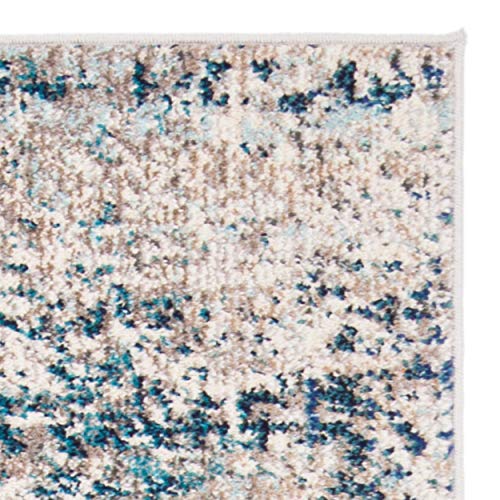 SAFAVIEH Madison Collection Runner Rug - 2'2" x 10', Grey & Blue, Modern Abstract Design, Non-Shedding & Easy Care, Ideal for High Traffic Areas in Living Room, Bedroom (MAD460K) - color: Grey/Blue, size: 2'2" x 10' (Runner)