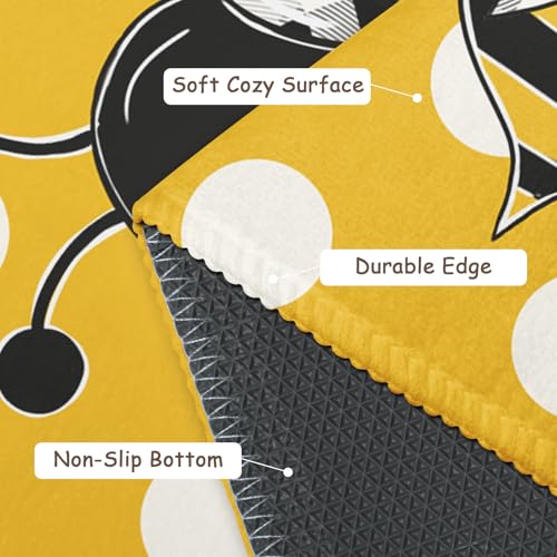Bee Area Rug Small Spring Summer Entryway Rugs Non-Slip Indoor Outdoor Front Door Mat Soft Floor Carpet for for Kitchen Bedroom Bathroom Room Holiday Decor 2x3 Feet - color: Bee