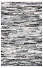 SAFAVIEH Rag Rug Collection Area Rug - 5' x 8', Black & Multi, Handmade Boho Stripe Cotton, Ideal for High Traffic Areas in Living Room, Bedroom (RAR129Q) - color: Black/Multi, size: 5' x 8' (Rectangular)