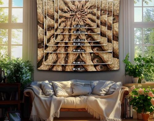 LATETOMT Abstract Tapestry Halloween Creepy Tapestry Horror Tapestries Gothic Surreal Canvas Print Wall Art for Halloween Party Terrifying Atmosphere LTMTAYW302 - color: Style-1, size: Customize