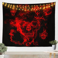 Feelyou Skull Wall Blanket for Boys Men Bedroom Decor 3D Skeleton Bones Print Wall Hanging Adults Teens Personalized Gothic Style Skull Tapestry Black Red Wall Blanket Large 59x82