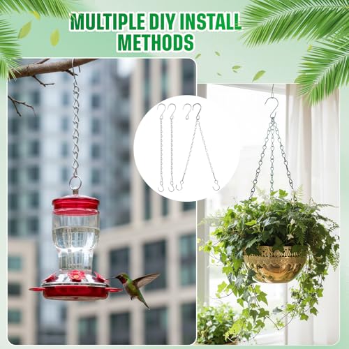 2 Pack Hanging Chain for Bird Feeders, Planters, Lanterns and Ornaments (9.5 Inch, Silver) - color: Silver, size: 9.5 Inch