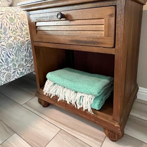 Open Road Goods Solid Color Mexican Yoga Blanket – Large Handwoven Throw for Yoga, Beach, Camping or Home – Soft and Durable Cotton Blend - color: Mint Blanket