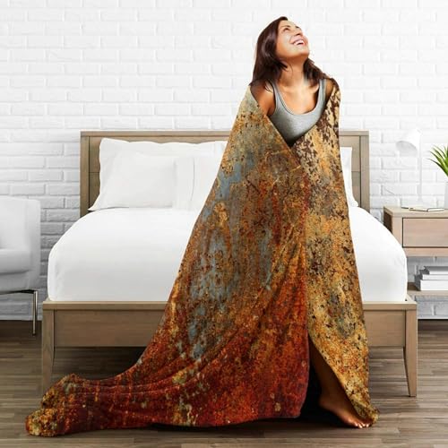 HGOD DESIGNS Brown Rust Colorful Metal Rusty Steel Iron Structure Blanket Throw Blanket Soft Comfortable for Sofa Chair Bed Office 50" x60 - color: Brown Rust, size: 50x60 inch