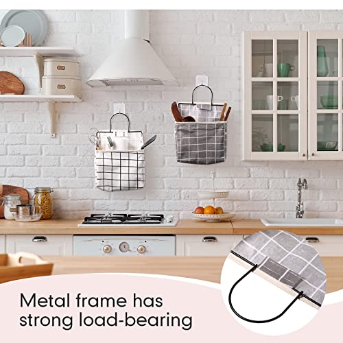 Boao 8 Packs Wall Hanging Storage Bag, Wall Storage Organizer Bags with Hooks, over the Door Hanging Basket for Dormitory Bathroom Bedroom, Living Room Kitchen(Cute Color)