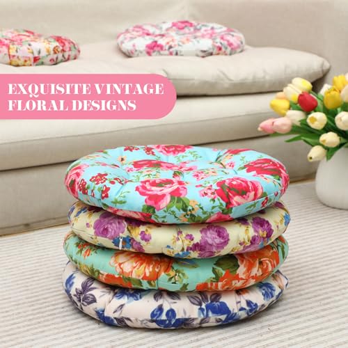 Briwooody 6 Pcs Boho Floor Pillow Cushions Seating 15 x 15 Inches Boho Floor Pillow Round Seat Reading Chair Cushions Yoga Mandala Meditation Pouf for Classroom Home School Playing Supplies