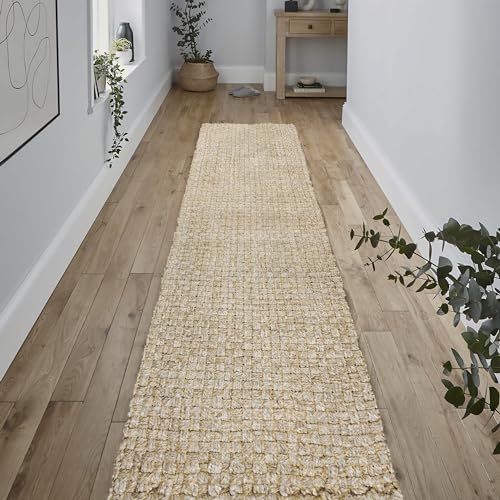 JONATHAN Y Estera Hand Woven Boucle Chunky Jute Ivory Runner Rug, 2x8, Bohemian, Transitional, Easy-Cleaning for Living Room, Bedroom, Kitchen, Pet Friendly, Non-Shedding (NFR102B-28) - color: Ivory, size: 2'2" x 8' (Runner)