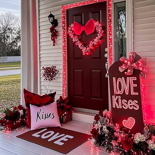 JMEXSUSS 200 LED Red Fairy Lights, 66 ft 8 Modes Red Christmas Lights Indoor Plug in with Wheel, Remote Control Twinkle String Light Outdoor for Christmas Decor - color: Red, size: 66FT 200LED