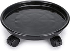 2Pcs Plant Caddy,Planter Pot Mover, Plant Pot Pallet Dolly Caster with Universal Wheels, Round Movable Planter Dolly Trolley Tray Pallet Outdoor Indoor Tree Flower Stand Planter (11.8 inch+2pcs+black)