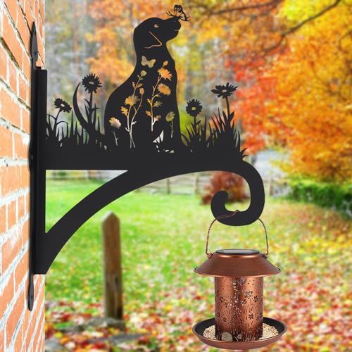 Plant Hangers Outdoor Heavy Duty Iron Decorative Dog Silhouette Plant Hooks for Hanging Baskets 11 inch Hanging Plant Bracket Wall Hooks for Flower Pot Lantern Bird Feeder Wind Chimes - color: Dog