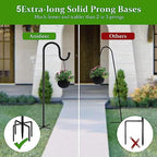 ANIDEER 48" Shepherds Hooks for Outdoor, Heavy Duty Garden Bird Feeder Pole for Hanging Bird Feeder, Plant Baskets, Solar Light Lanterns, Outdoor Plant Hanger Hook with 5 Base Prongs,1 Packs - size: 48 Inch, style: 1 Pack