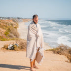 Open Road Goods Solid Color Mexican Yoga Blanket – Large Handwoven Throw for Yoga, Beach, Camping or Home – Soft and Durable Cotton Blend - color: Tan Blanket