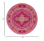 SAFAVIEH Bellagio Collection Area Rug - 3' Round, Red & Pink, Handmade Medallion Wool, Ideal for High Traffic Areas in Living Room, Bedroom (BLG545B) - color: Red/Pink, size: 3' (Round)