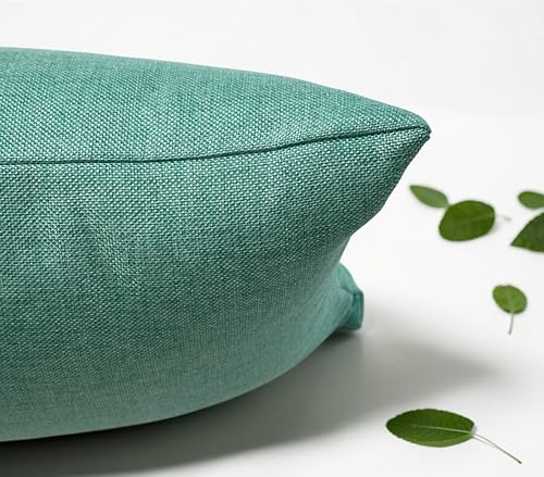 Aiking Home Imitation Burlap Lumbar Pillow Cover 12x18 Inch Vintage Faux Linen Rustic Natural Look, 1 Piece Elegance Farmhouse Style Accents Pillow Case for Indoor Use, Aqua - color: Aqua, size: 18" x 12" (Pack of 1)