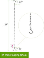 Chain for Hanging Plants,21 Inch Silver Hanging Chain, Small Hanging Basket Chain Kits with Hooks for Bird Feeder Hanging Basket Extender Porch Wind Chime (Silver, 21 Inch-6PCS)