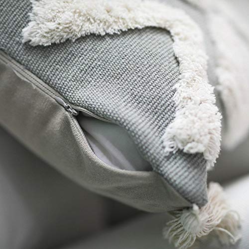 LEVINIS Cute Bohemian Pillow Covers 20 x 20 Inch, Super Soft Square Pillow Sham Pillowcase Cushion Case for Sofa Couch Bedroom Car Living Room - color: Grey White, size: 20" x 20" (Pack of 1)
