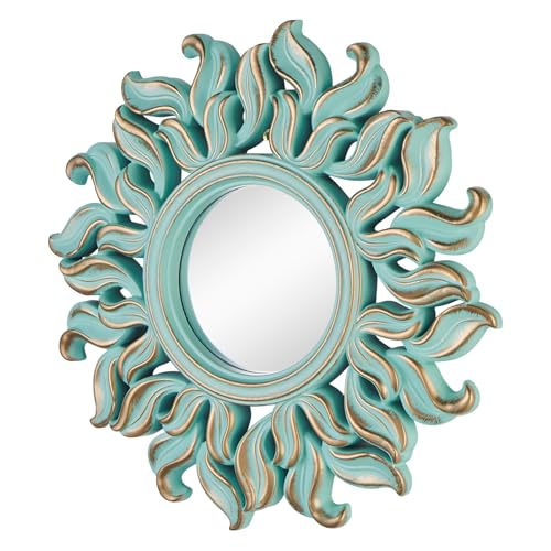 10''x10'' Round Wall Mirror, Green Circle Mirror for Bedroom, Entryway, Living Room, Decorative Modern Wall Decor - color: Green