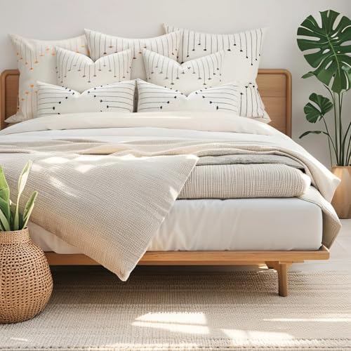 Boho Throw Pillow Covers 20x20 Set of 2,Soft Resistant Washable Outdoor | Navy Blue Textured Woven Cotton Decorative Cushion Covers with Hidden Zipper, for Couch Sofa Bed Patio Beach, Coastal Decor - color: Navy Blue, size: 20" x 20" (Pack of 2)