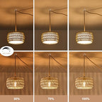 Boho Rattan Pendant Lights Farmhouse 12 Inch Plug in Chandelier Light Fixture Rustic Wicker Hand Woven Pendant Hanging Light with Cord for Dining Room Kitchen Bedroom Foyer Hallway - size: 12 Inch Plug in