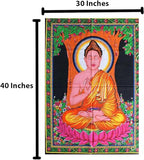 Rastogi Handicrafts Cotton Wall Hanging Indian Goddess Indian Deity 40" X 30" Poster Size (BUDDHA-G) - color: BUDDHA-G