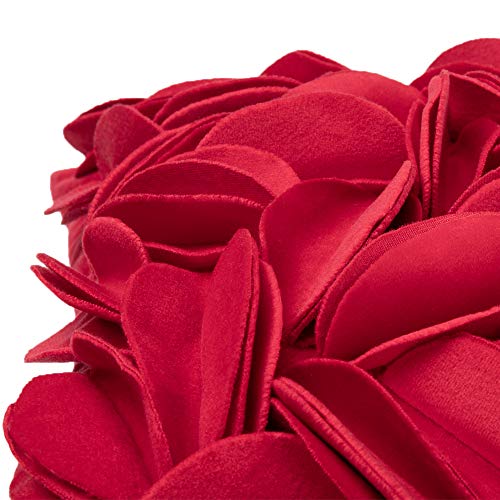 KINGROSE Handmade 3D Flower Throw Pillow Cover Decorative Cushion Cover Soft Pillow Case Sham for Sofa Couch Bed Living Room Home 12 X 20 Inches Velvet Christmas Red - color: Red - Velvet