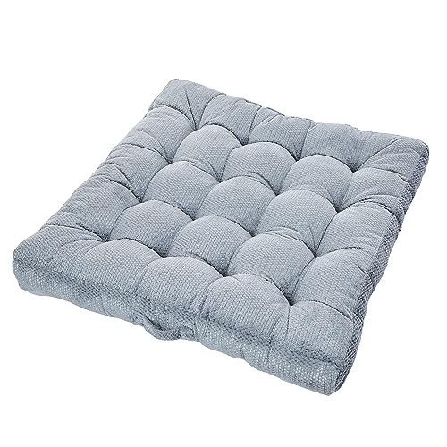 Sorra Home Tufted Floor Pillow with Handle - Square Plush Oversized Pillow for Lounging - Bedroom, Dorm & Indoor Floor Cushion - Polyester Fill - Sutherland Monument (40" x 40" x 5") - color: Monument, size: 40 in x 40 in x 5 in Square w/ Handle