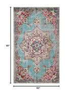 Rugs.com Fleur Collection Rug – 5' x 8' Light Blue Medium-Pile Rug Perfect for Bedrooms, Dining Rooms, Living Rooms - color: Light Blue 11, size: 5' x 8' (Rectangular)