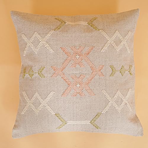 Indian Cotton Cushion Cover Sabra Kilim Pillow Cover Designer Decorative Sofa 18x18 Inche Handwoven Cushion Case for Farmhouse Home Decor Spring Decorative Pillow (Pattern 4) - color: Pattern 4
