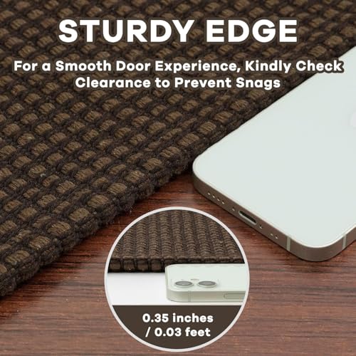 EARTHALL Woven Runner Rug 2x4 Ft Washable Runners for Hallways Cotton Non Slip Eentryway Runner Braided Indoor Floor Carpet for Kitchen, Hallway, Kitchen, Doormat, Brown - color: Brown/Coffee, size: 2' x 4' (Runner)