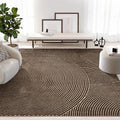 Abani Neutral Collection Brown Area Rug 8' x 10' for Living Room, Dining Room, Family Room - Mid-Century Concentric Circle Design - Durable & Easy to Clean - color: Brown, size: 8' x 10' (Rectangular)