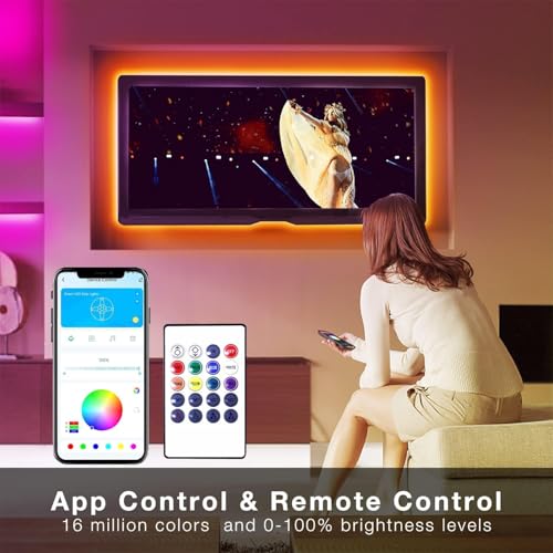 DAYBETTER Smart WiFi Led Lights, 25 FT RGB Led Strip Lights Compatible with Alexa and Google Assistant, App Voice Remote Control Music Sync Color ChangingLED Strip Lighting for Bedroom Room Decor - size: 25FT