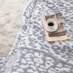 MH MYLUNE HOME Ultra Soft Leopard Throw Blanket (50x60 inches) Microfiber Blanket Plush Warm Reversible Cheetah Blanket Snow Leopard Pattern Throw for Couch Bed Sofa - White Gray, 50"x60" - color: Leopard Gray, size: 50"x60" - 550 GSM