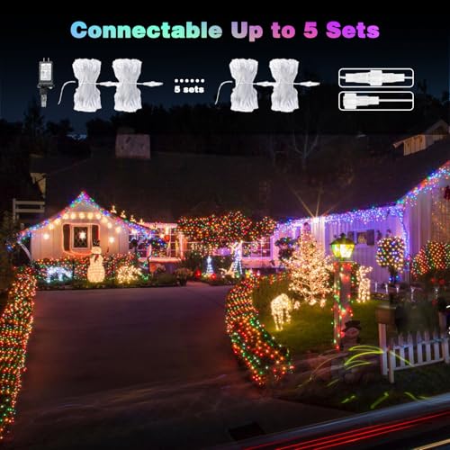 Multicolor 240 LED 88FT String Lights Indoor Outdoor, Connectable Christmas Tree Lights Waterproof 8 Modes with Timer, Clear Wire Fairy Twinkle Light Plug in for Bedroom Wedding Party Xmas Decorations - color: Multicolor, size: 240LED