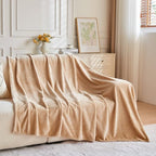 NEWCOSPLAY Super Soft Twin Blanket Brown Premium Silky Flannel Fleece Leaves Pattern Lightweight Bed Blanket All Season Use (Brown, Twin(60"x80")) - color: Brown, size: Twin(60"x80")