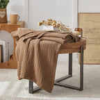 EMME Cotton Muslin Throw Blanket Couch Breathable Gauze Blanket Soft Lightweight Blankets Adults (Brown, 50"x60") - color: 12 - Brown, size: Throw (50" x 60")