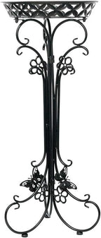 2 Pack Metal Potted Plant Stand Tall Flower Pot Stands Potted Holder Indoor Outdoor Decorative Plant Display Rack for Garden